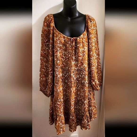Faithfull The Brand Alina Mini Dress In La Medina Paisley Print Size 12 - Picture 5 of 10